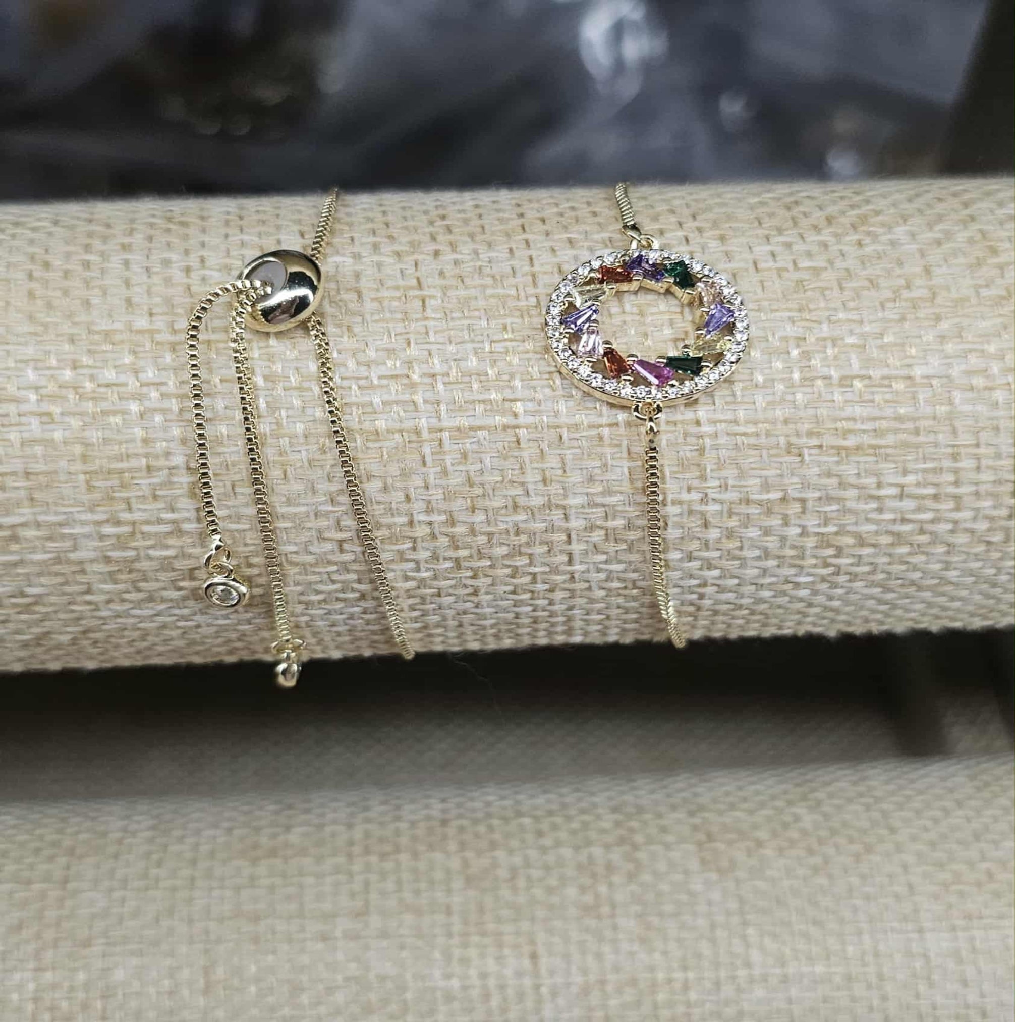 Colorful Rhinestone Circle Bracelet