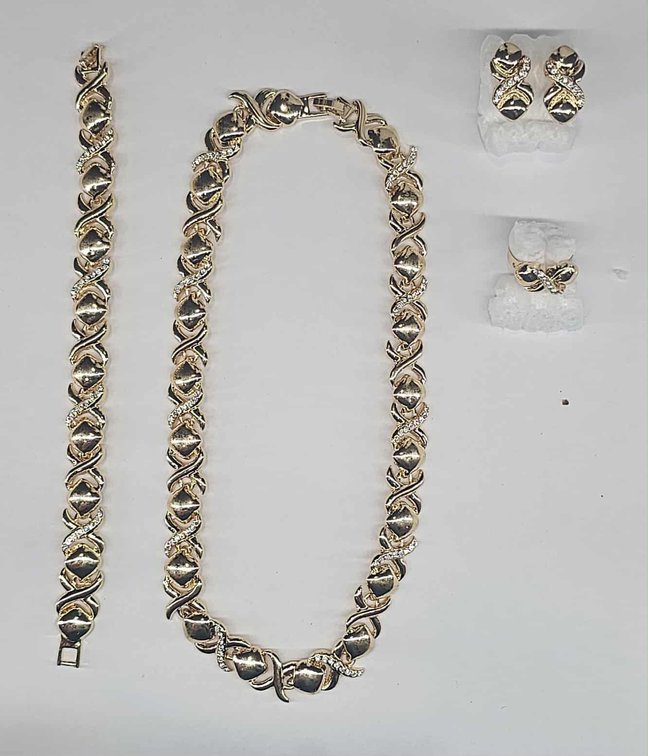 Set Chain, Earrings, Bracelet 18k Plated