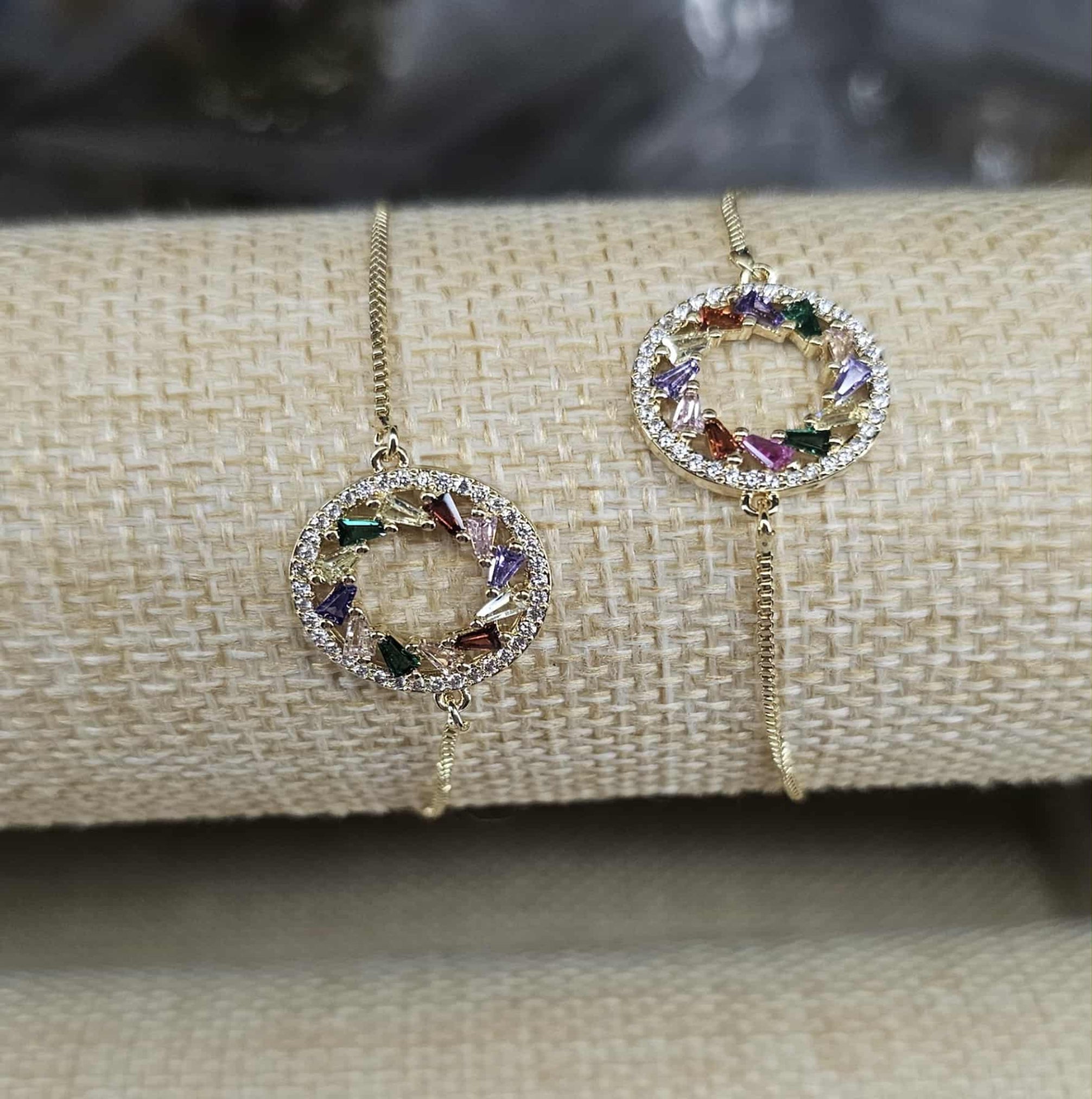 Colorful Rhinestone Circle Bracelet