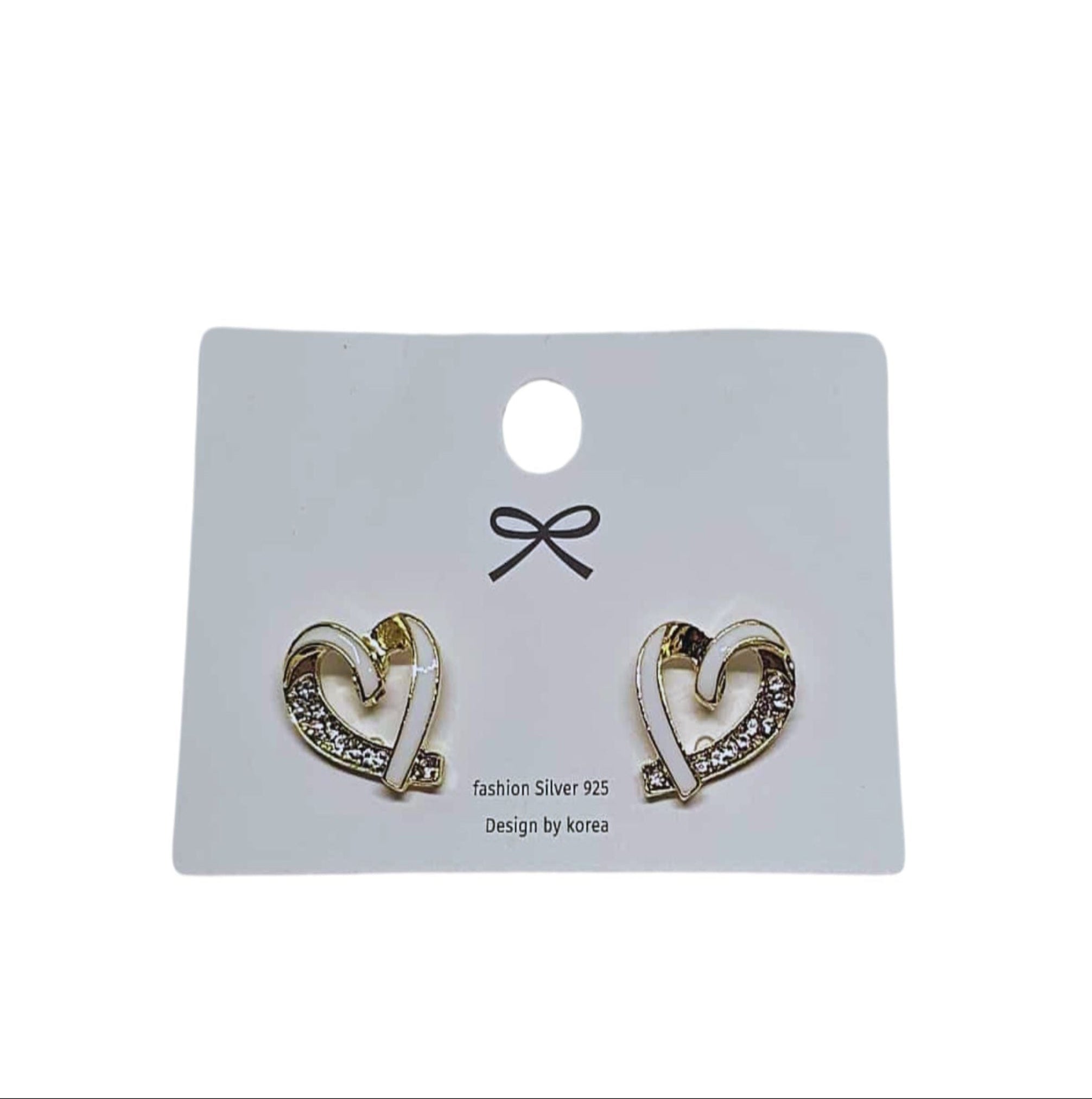 Heart Earrings With White Border
