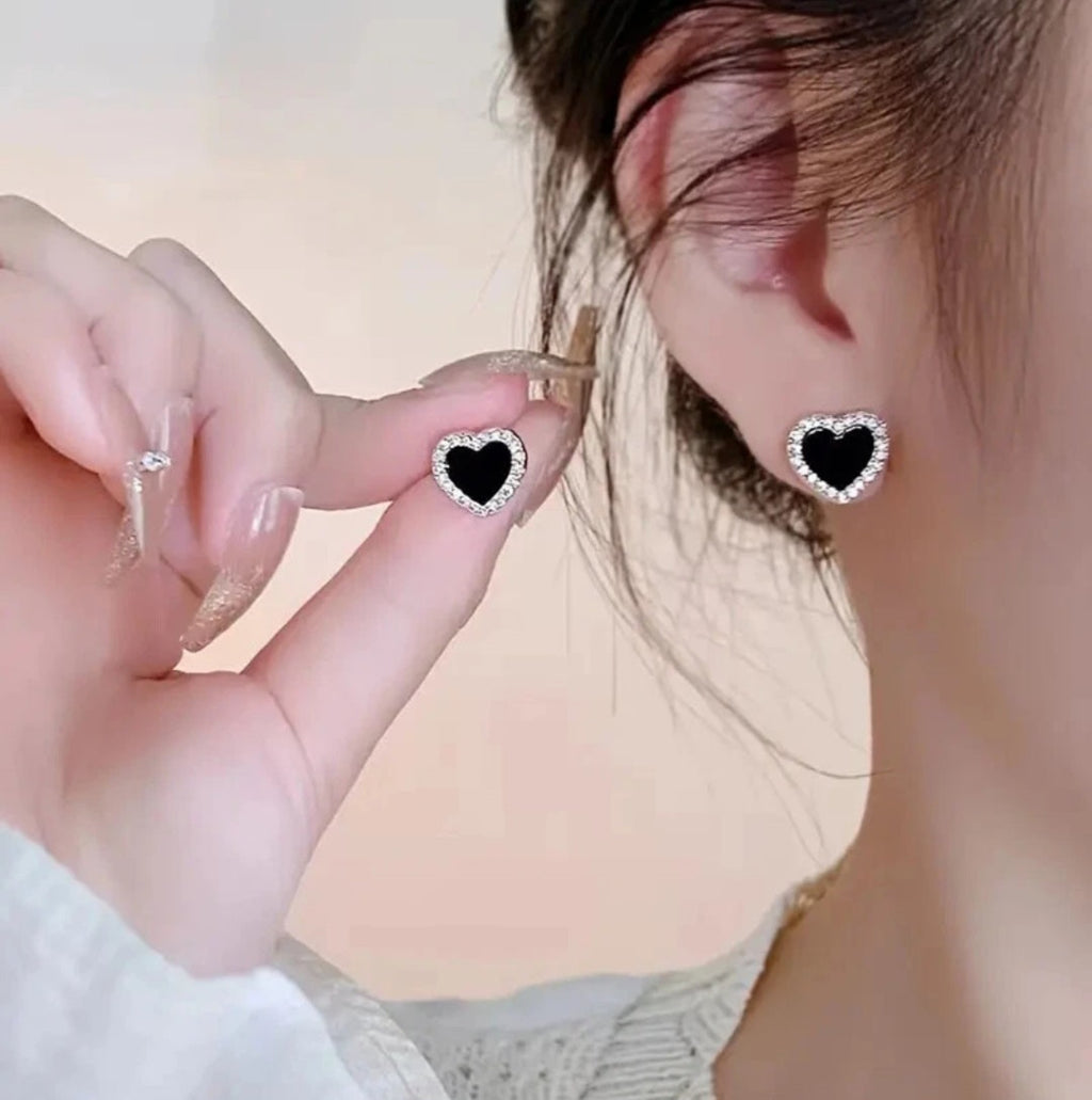 Black Heart Earrings