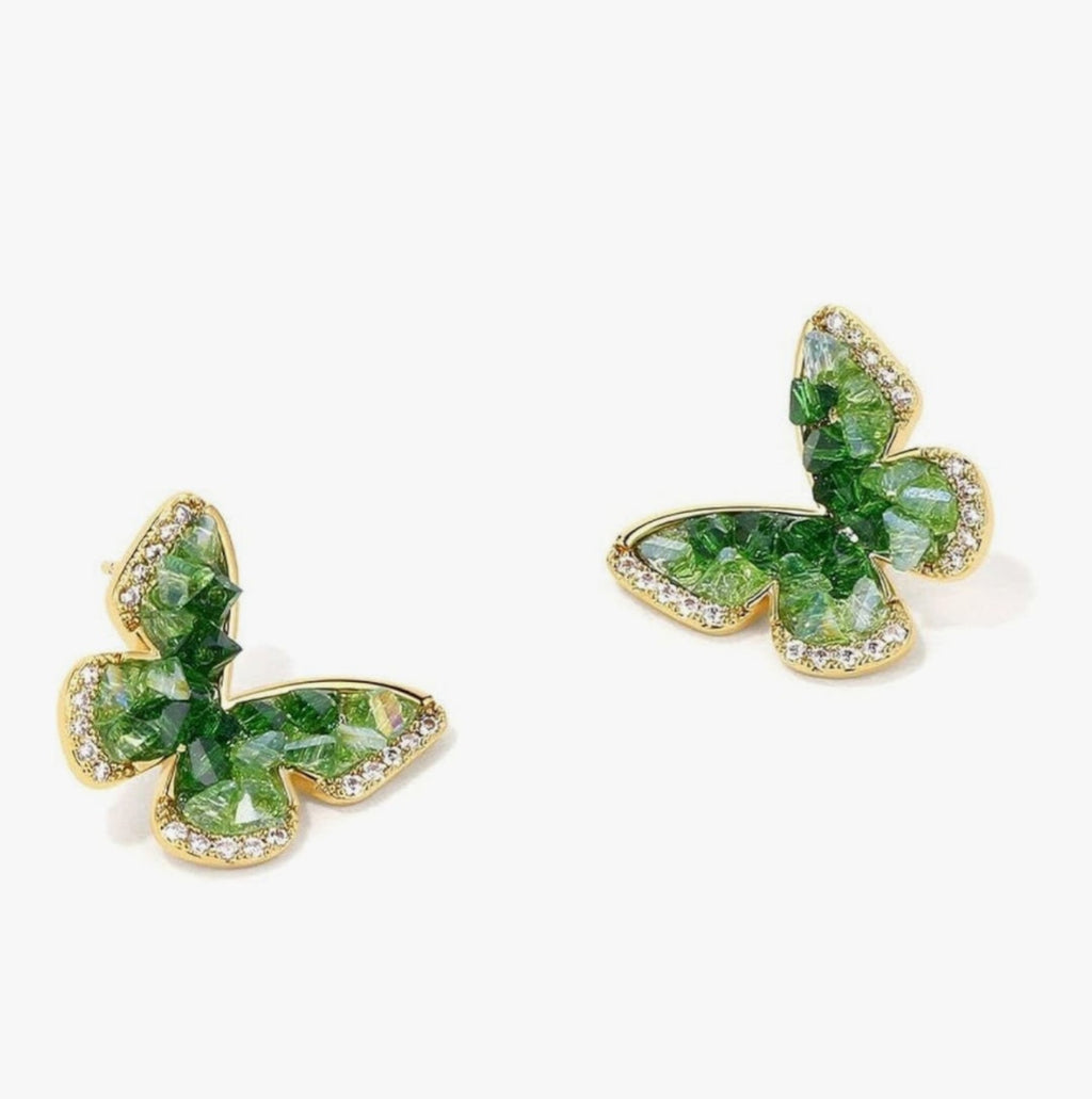 Green Butterfly Earrings