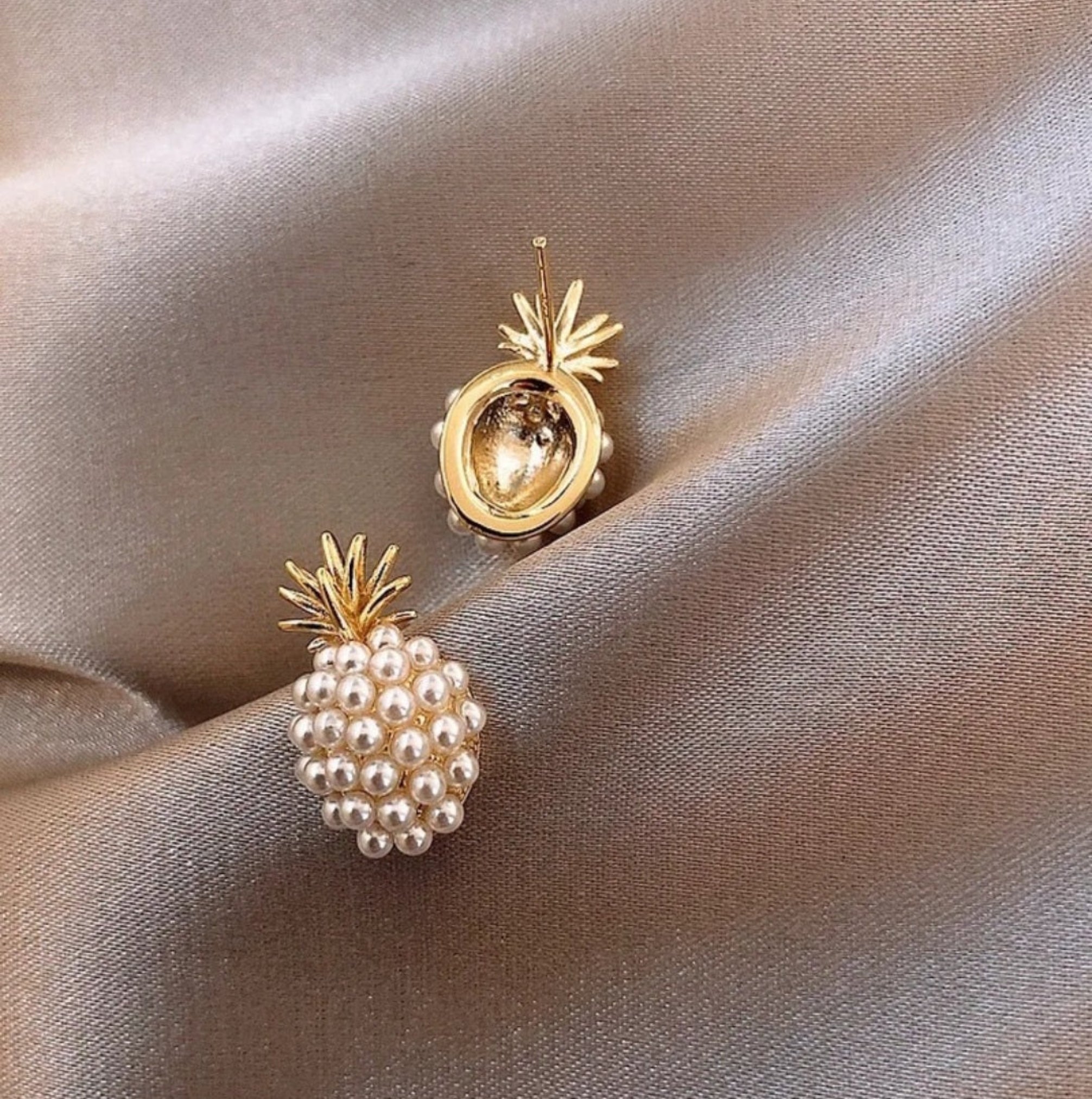 Pearl Pineapple Earrings