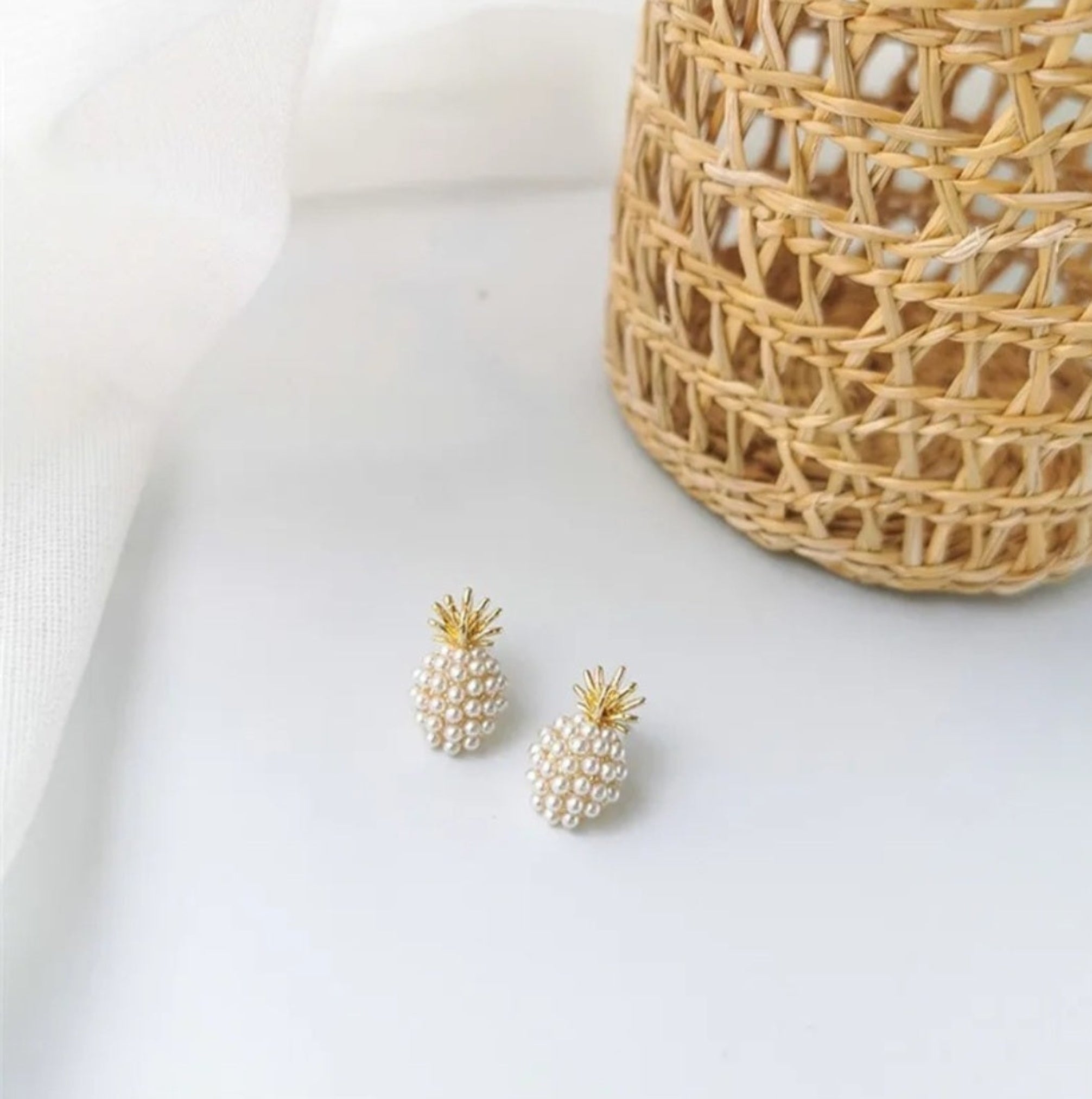 Pearl Pineapple Earrings
