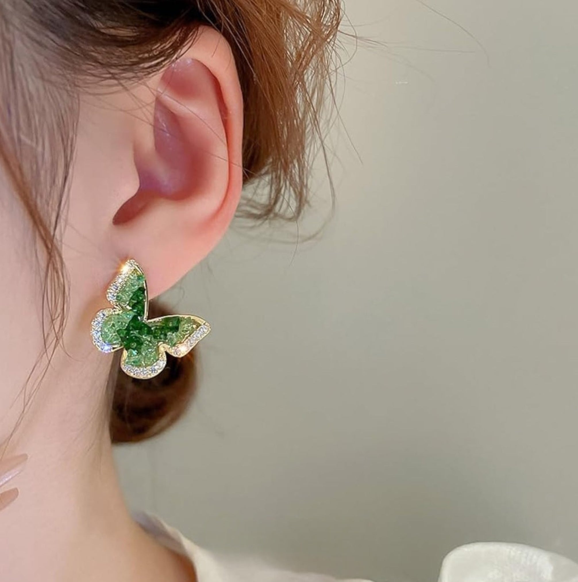Green Butterfly Earrings